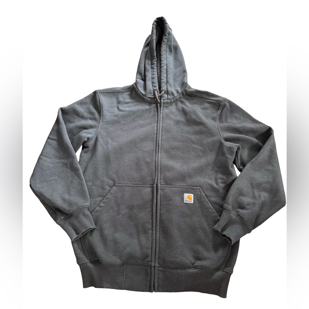 Carhartt Charcoal Zip-Up Hooded Sweatshirt